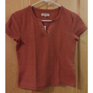 NWT Madewell Split-Neck Henley Tee, Size XXS